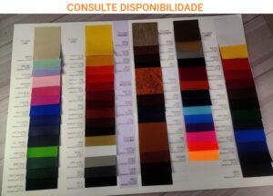 Mais de 30 cores e texturas disponíveis