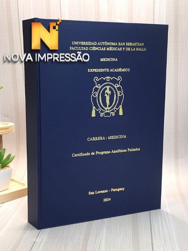 Encadernação capa dura no padrão de faculdades internacionais – Nova Impressão Brasília