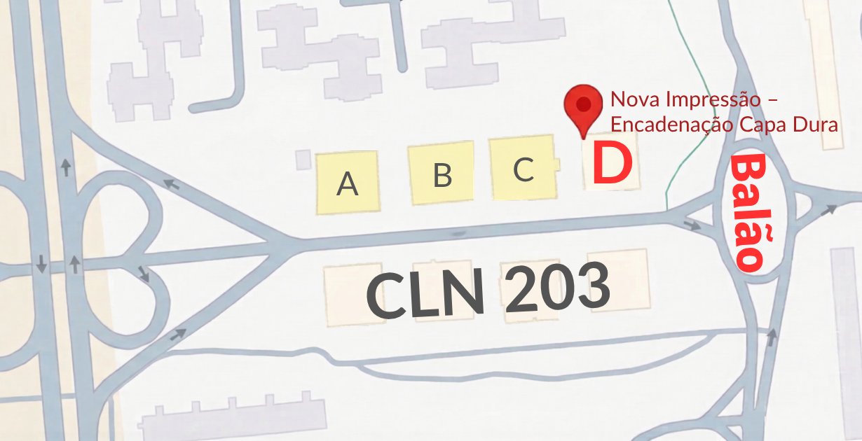 Mapa de como chegar à Nova Impressão — CLN 204 Bl. D Loja 59, Asa Norte, Brasília