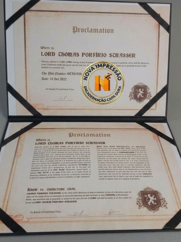 Porta certificado duplo com selo para diplomas – Nova Impressão Brasília